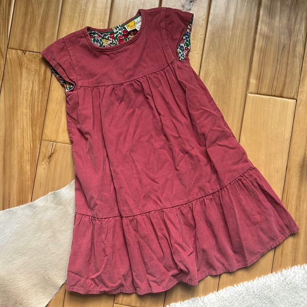 Mini Boden - Sz 6-7 - Pink Corduroy Dress